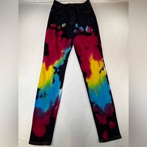 Tie-Dye Rainbow Denim Pants